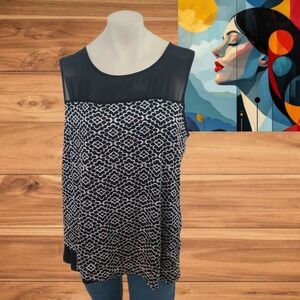 db Established 1962 Women's Sleeveless Top Size L – Black‎ & White Casual Blouse